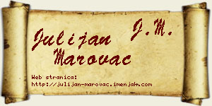 Julijan Marovac vizit kartica